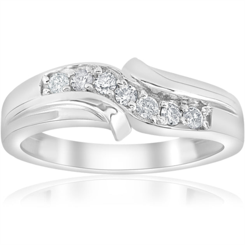 Pompeii3 1/2ct diamond mens wedding ring 10k white gold