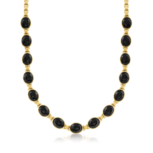 Ross-Simons onyx necklace in 18kt gold over sterling