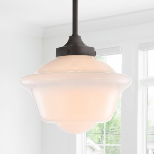 JONATHAN Y kurtz 9.5 adjustable drop metal/glass led pendant