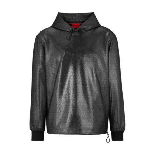 HUGO foil-printed hoodie in stretch fabric