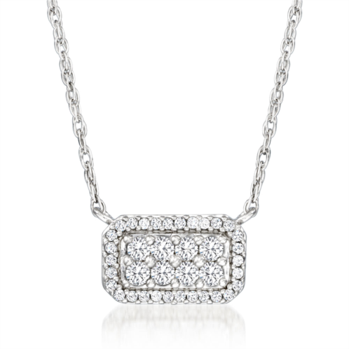 RS Pure ross-simons diamond cluster necklace in sterling silver