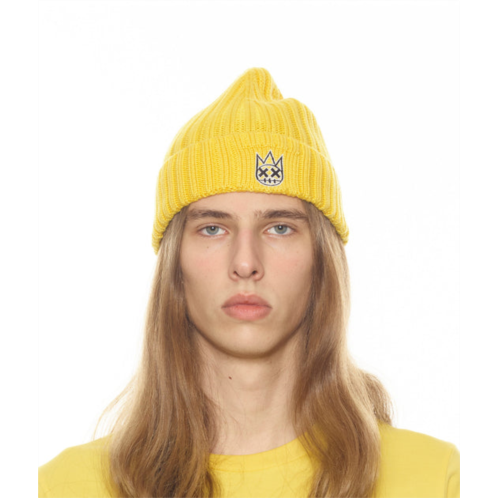 Cult of Individuality knit hat w/ black and white in maize