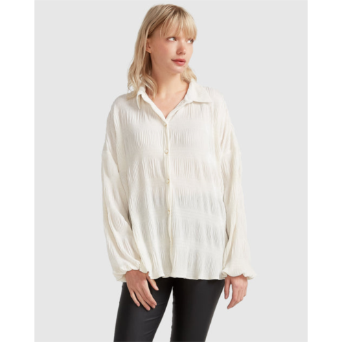 Belle&Bloom serenade velvet plisse shirt