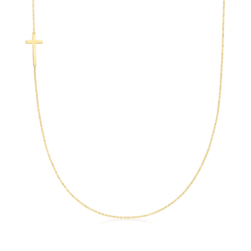 Ross-Simons italian 18kt yellow gold vertical cross necklace