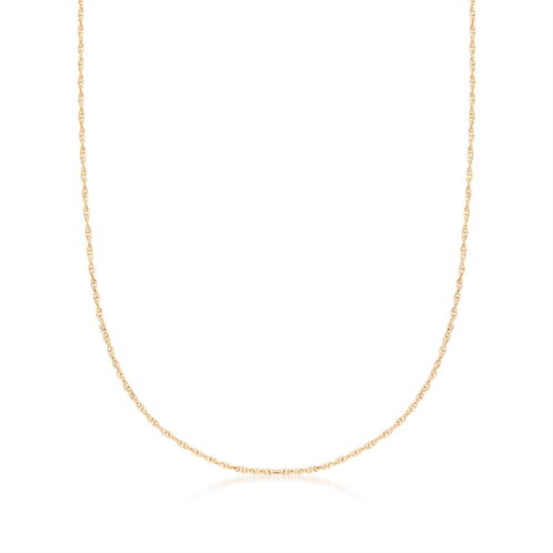 Ross-Simons italian 1mm 14kt yellow gold rope chain necklace