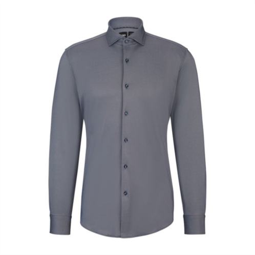 BOSS slim-fit shirt in structured performance-stretch fabric