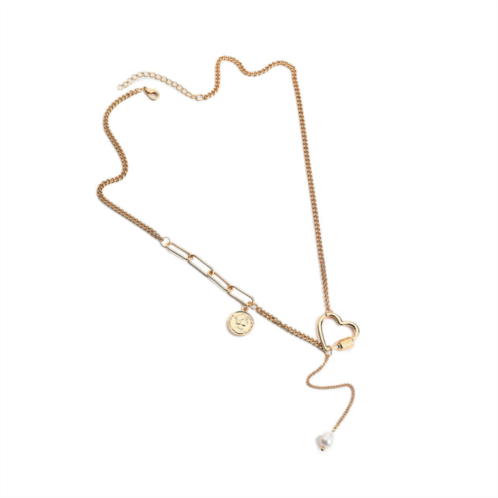 SOHI gold plated love shaped necklace