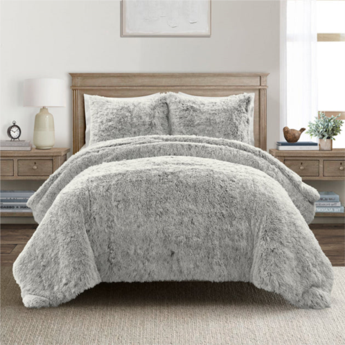 Lush Decor emma cozy ultra soft two tone faux fur comforter set