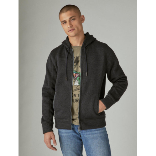 Lucky Brand mens los feliz fleece full zip hoodie