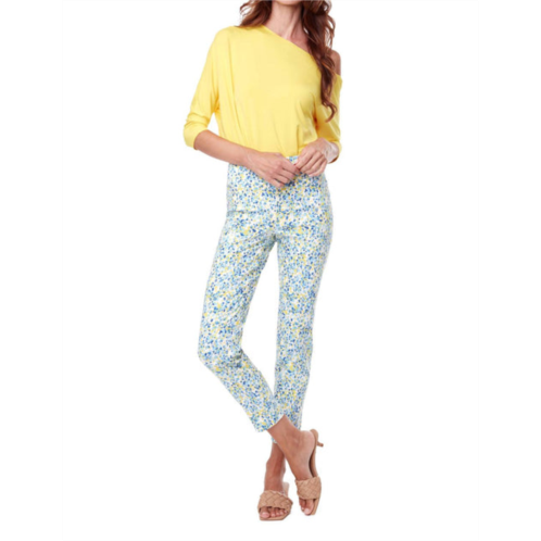 Up! speckles print pant in blue/yellow