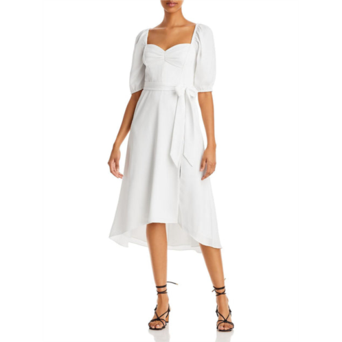 Aqua womens puff sleeve a-line midi dress