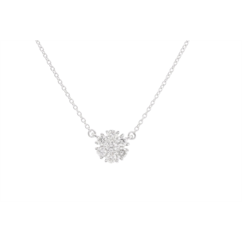 Diana M. 14 kt white gold, 16 diamond pendant with flower-shaped design adorned with 0.35 cts tw diamonds