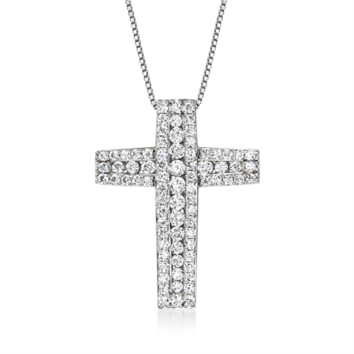 Ross-Simons diamond cross pendant necklace in sterling silver