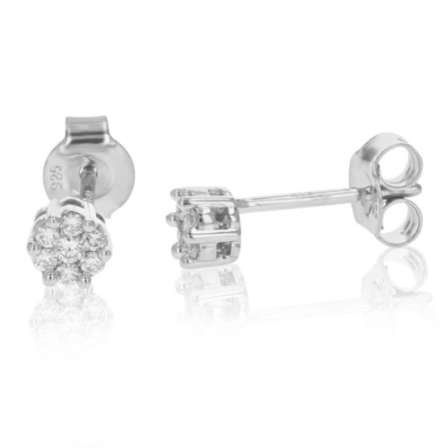 Vir Jewels cute 1/5 cttw round lab grown diamond stud earrings .925 sterling silver prong set