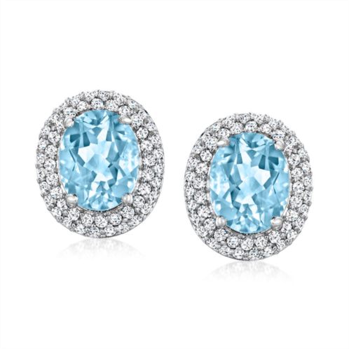 Ross-Simons sky blue topaz and white topaz earrings in sterling silver