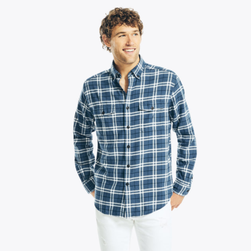 Nautica mens sustainably crafted plaid flannel shirt