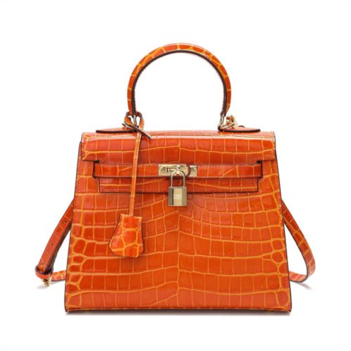 Tiffany & Fred alligator embossed leather grace satchel