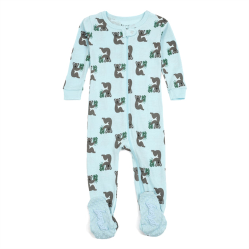 Leveret kids footed cotton pajamas koala blue