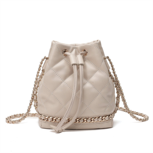 Tiffany & Fred Paris full-grain quilted lambskin leather drawstring bag