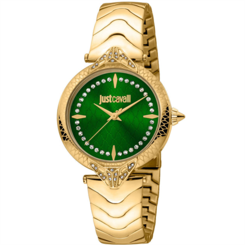 Just Cavalli womens animalier green dial watch