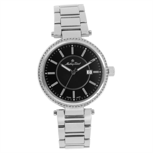 Mathey Tissot womens classic black dial watch