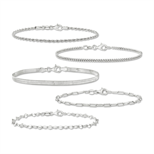 Ross-Simons italian sterling silver jewelry set: 5 chain bracelets