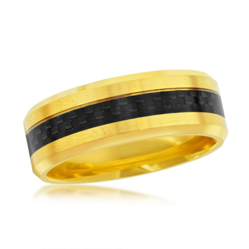 Blackjack stainless steel gold w/ black carbon fiber ring