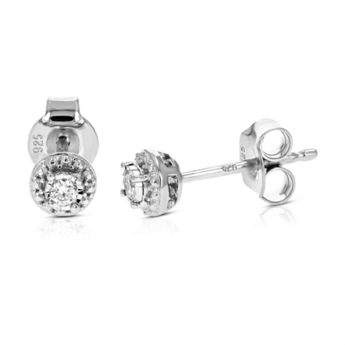 Vir Jewels 1/12 cttw round lab grown diamond studs earrings .925 sterling silver prong set 1/5 inch