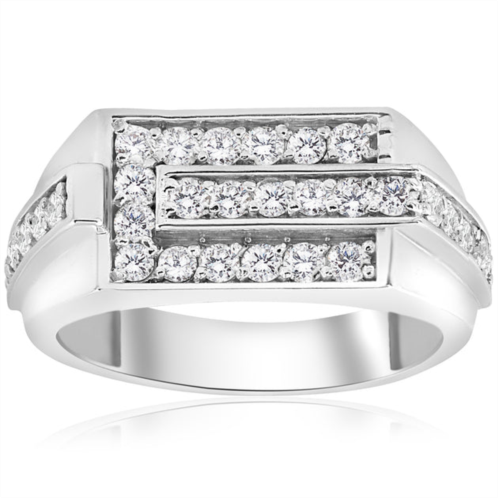 Pompeii3 3/4ct diamond mens wedding ring 10k white gold