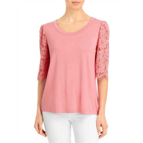 K & C womens knit lace blouse