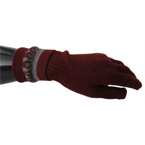 John Galliano elastic wrist length mitten designer logo womens gloves