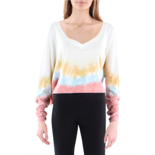 Anthropologie Maronie womens tie dye cropped t-shirt