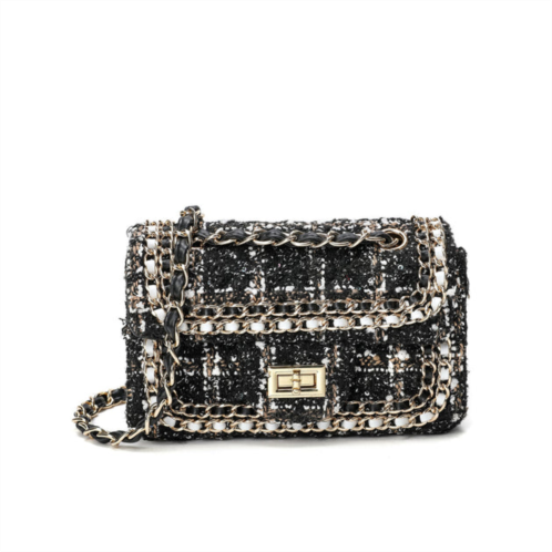 Tiffany & Fred Paris tiffany & fred tweed & leather shoulder bag