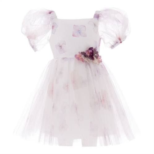 Tulleen white plazoleta floral puff dress