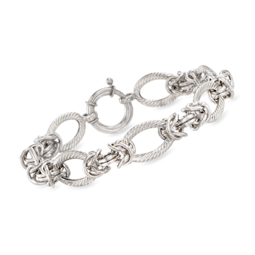 Ross-Simons sterling silver alternating-link bracelet