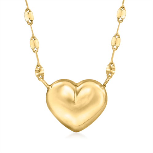 Ross-Simons italian 18kt yellow gold puffed heart lumachina necklace