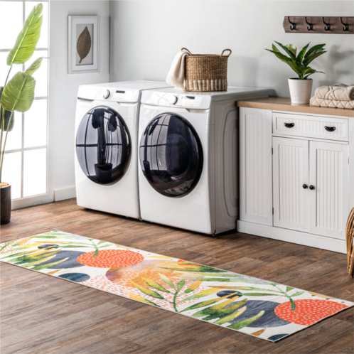 NuLOOM amelia machine washable tropical area rug