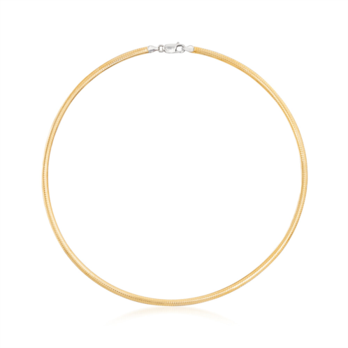 Ross-Simons italian 4mm reversible omega necklace in 2-tone sterling