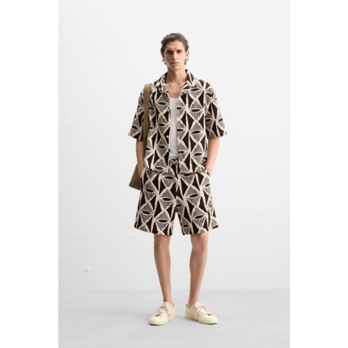 Zara GEOMETRIC PRINT OVERSHIRT