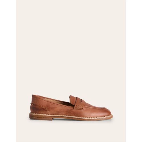 Boden Structured Penny Loafer - Tan Burnished Leather