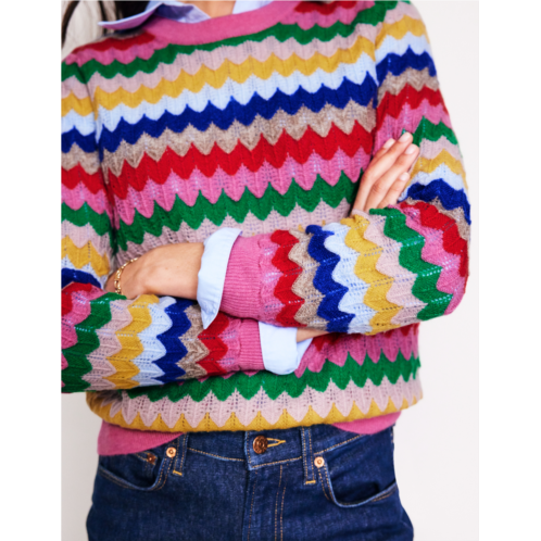 Boden Fluffy Textured Stitch Jumper - Multi