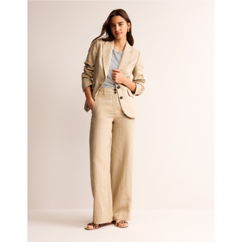 Boden Westbourne Linen Trousers - Neutral