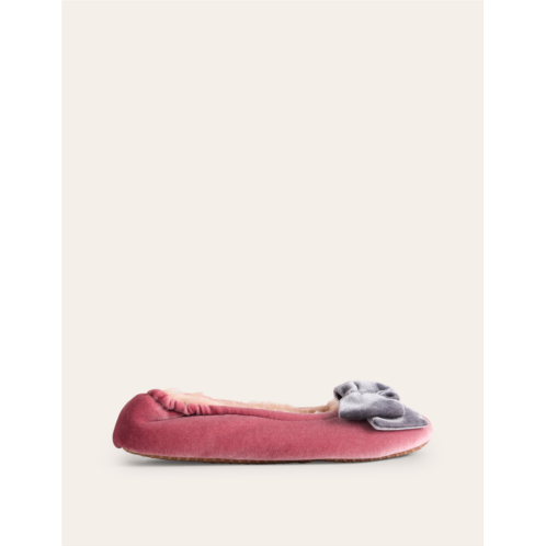 Boden Bow Slippers - Pink