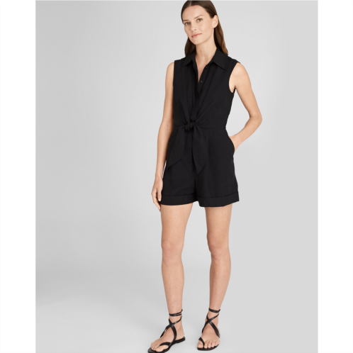 Clubmonaco Tie Front Shirt Romper