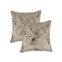 Natural 2-Pack Square Chevron Cowhide Pillow