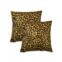 Natural 2-Pack Square Leopard-Print Cowhide Pillow Set