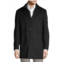 Saks Fifth Avenue Made in Italy Modern Fit Wool Blend Car Coat With Bib