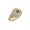 CZ by Kenneth Jay Lane Look Of Real 14K Goldplated & Cubic Zirconia Pinky Signet Ring