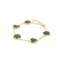 JanKuo Flower & Butterfly 14K Goldplated & Jet Onyx Bracelet