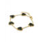 JanKuo Butterfly 14K Goldplated & Onyx Bracelet